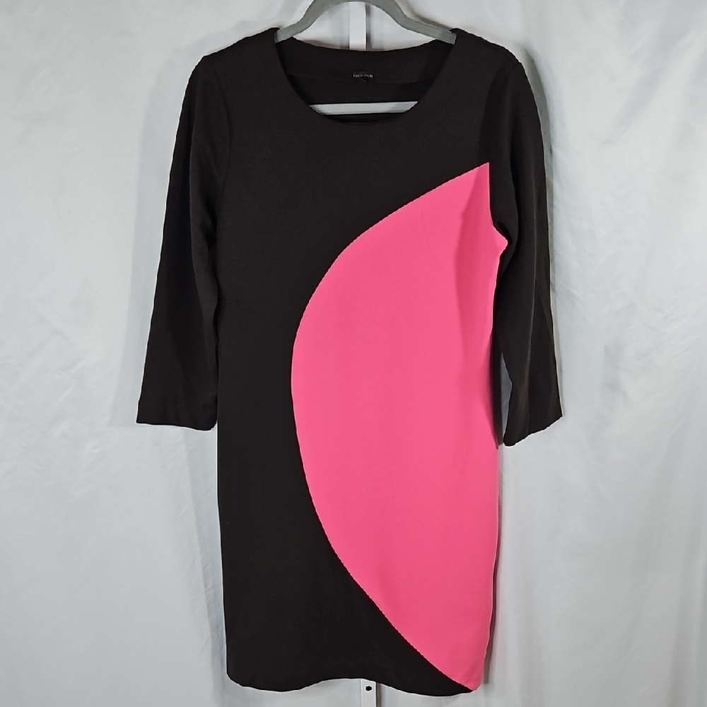 Madison Pink & Brown Colorblock Long Sleeve Mini Dress Size 8